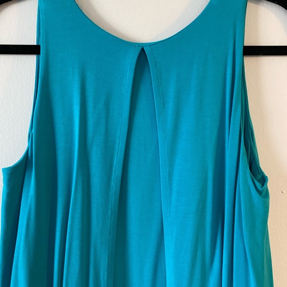 NWT Lilla P Aqua Blue Double Layer V-Neck Shift Dress | S - Picture 8 of 8